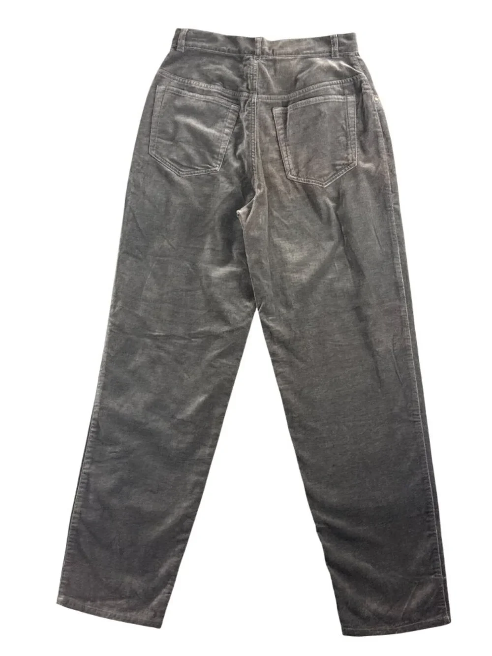 Jones New York Sport Velvet Pants Gray High Rise Wide Leg Size 8 Y2K Chic